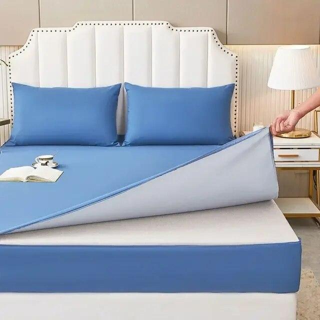 Wasserdichter Matratzenbezug mit Reißverschluss, sechs Seiten, All-Inclusive-Matratzenschoner, Queen-Steppbettlaken