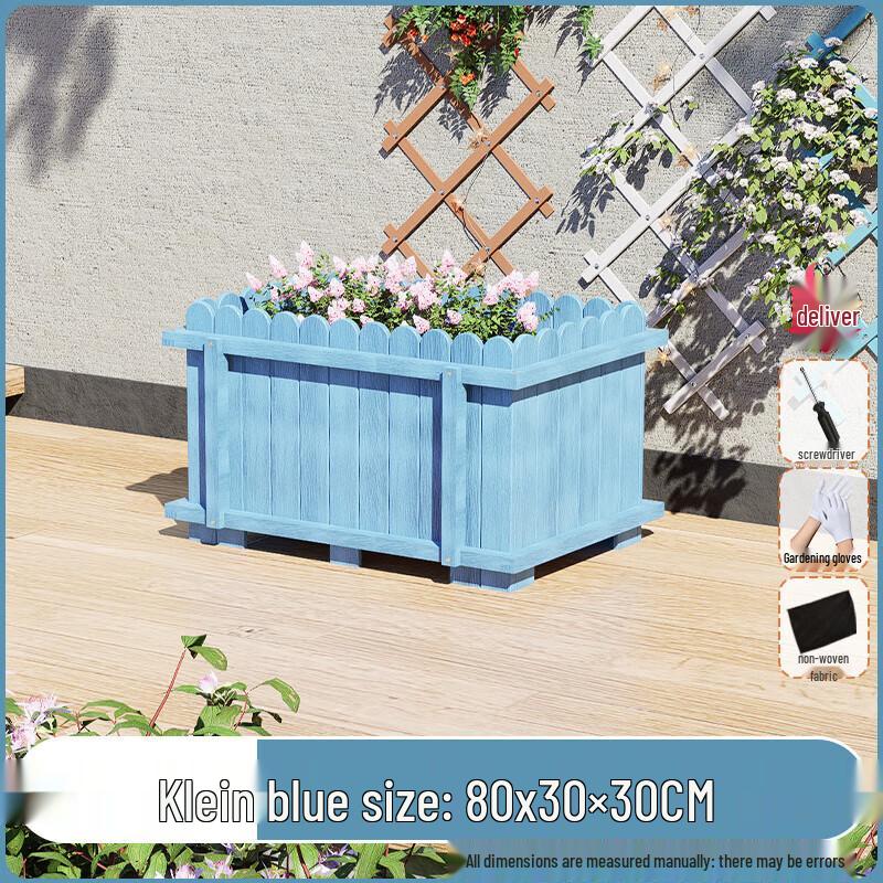 Hualongdun Outdoor Carbonized Solid Wood Planter Box