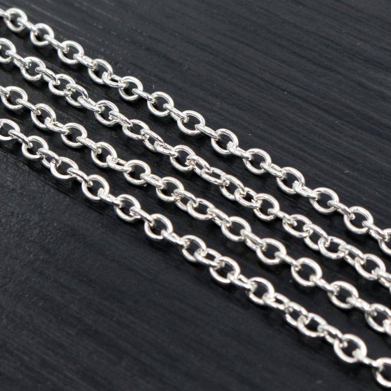 5 Meters/lot 3x2mm 4x3mm 5 Colors Plated Cross Unwelded Iron Cable Chains Necklace DIY Jewelry Making Findings Accessories