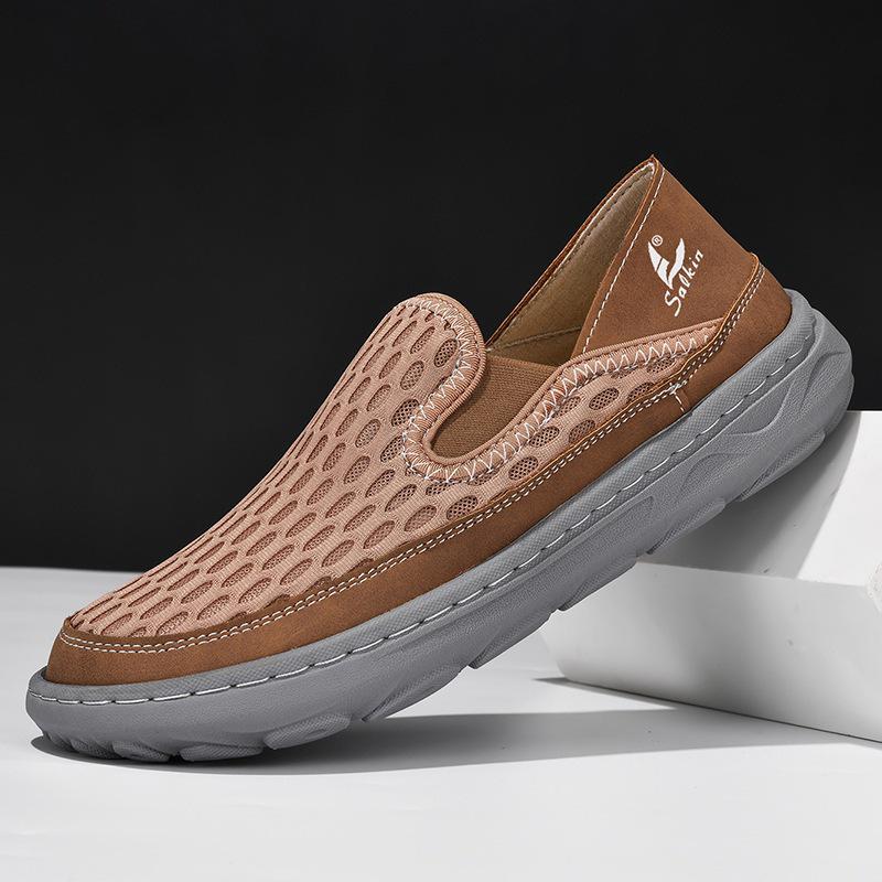 Men's Summer Breathable Mesh Slip-On Shoes with Soft Sole and Anti-Slip Design