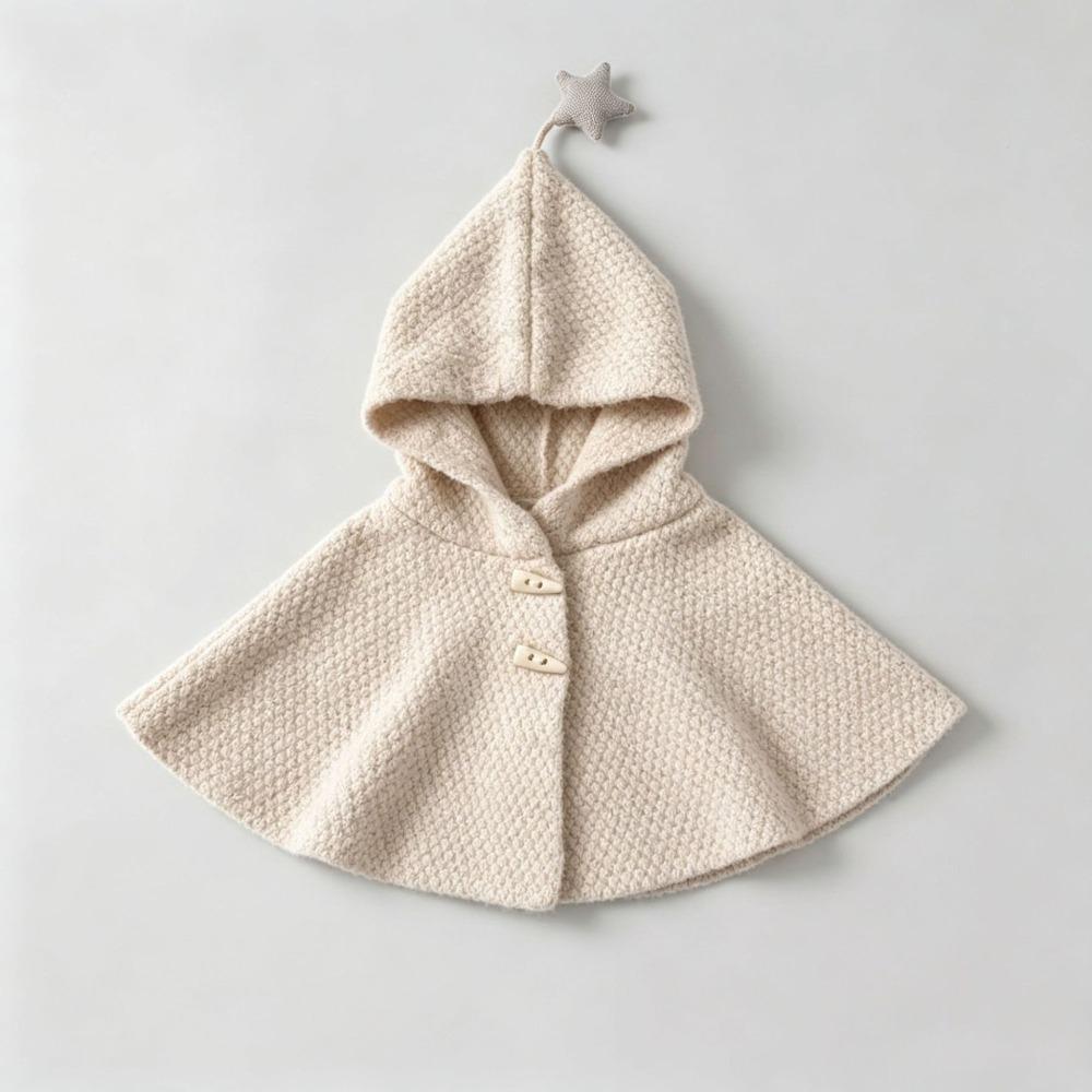 Windproof Kids Hooded Cloak Star Toddler Pullover New Hooded Cape Jacket for Toddlers