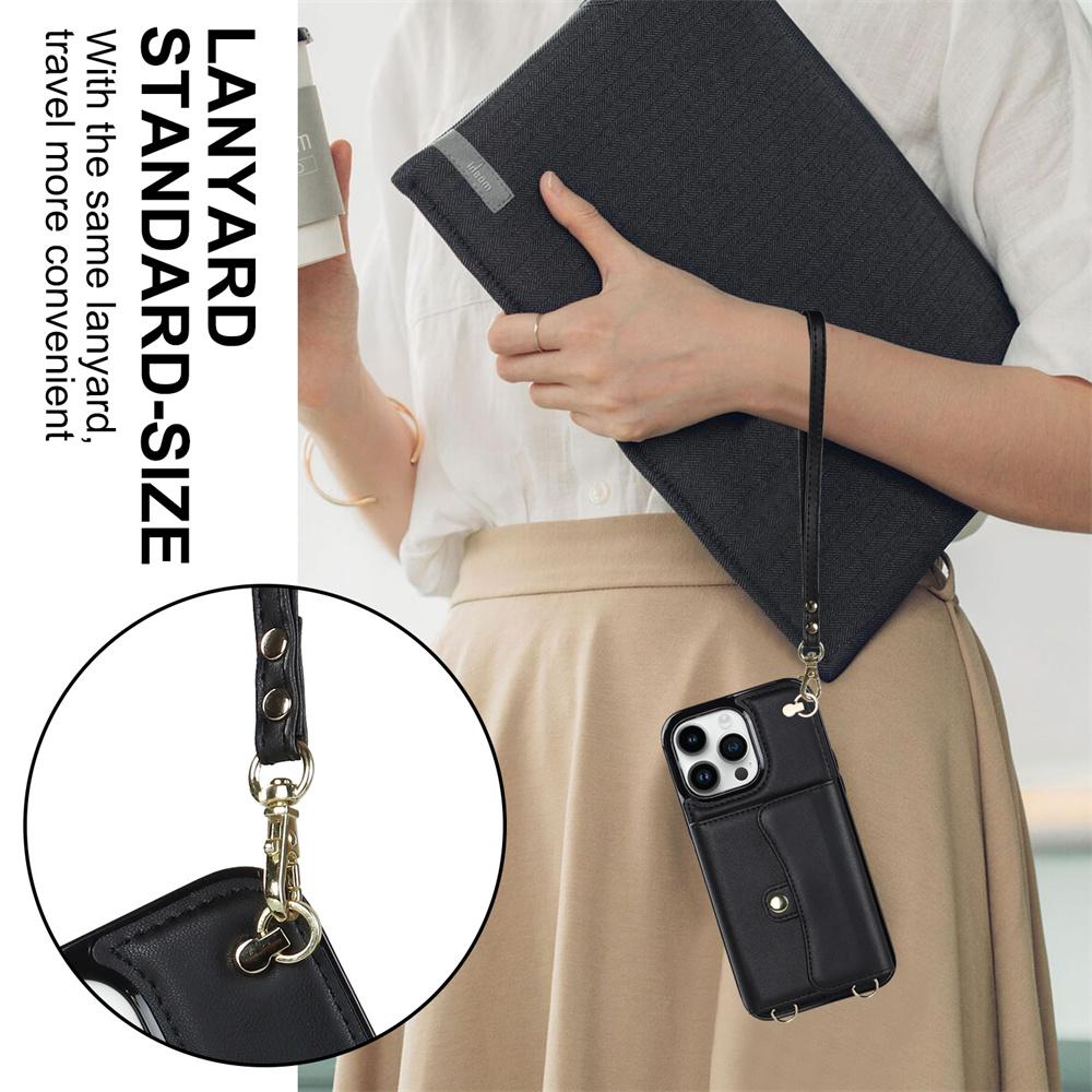 Wallet Case Diagonal Strap With Bracket Leather Cover For iPhone 17 16 15 Plus 14 Pro 13 Mini 12 Pro Max 11 Pro Max SE 2020 XS XR 8 7