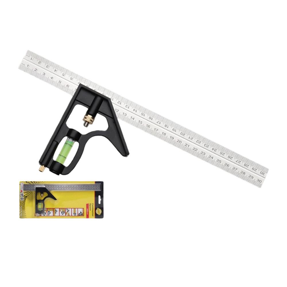 Stainless Steel 90/45 Degree Ruler High Precision Adjustable Combination Square Ruler Multi-Angle Measuring Tool for Woodworking