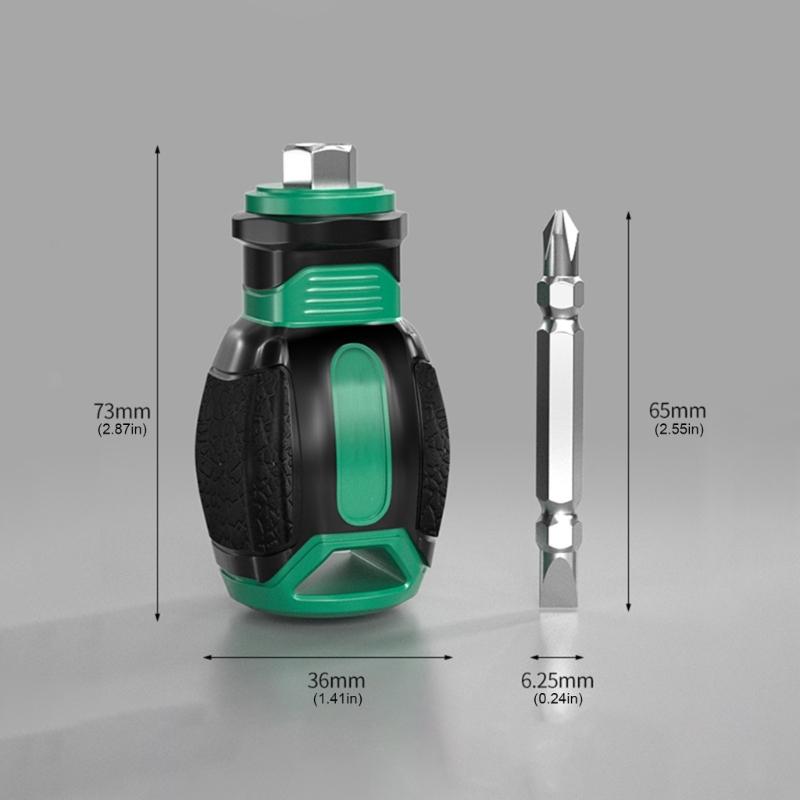 Kompaktes magnetisches Schraubendreher-Set Doppelfunktion Auswechselbare Bits Platzsparendes Design Geeignet für Heimwerkerprojekte