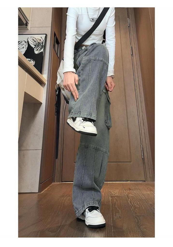 2025 Women's High Waist Wide Leg Denim Jeans - Retro, Slimming, Loose Fit, Plus Size, Spring/Autumn