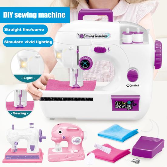 Nähmaschinenspielzeug für Kinder mit vorgefädelter Box, Nähset für Kinder für Spielhaus, simuliertes realistisches Nähgeräusch, Nähmaschinenspielzeug
