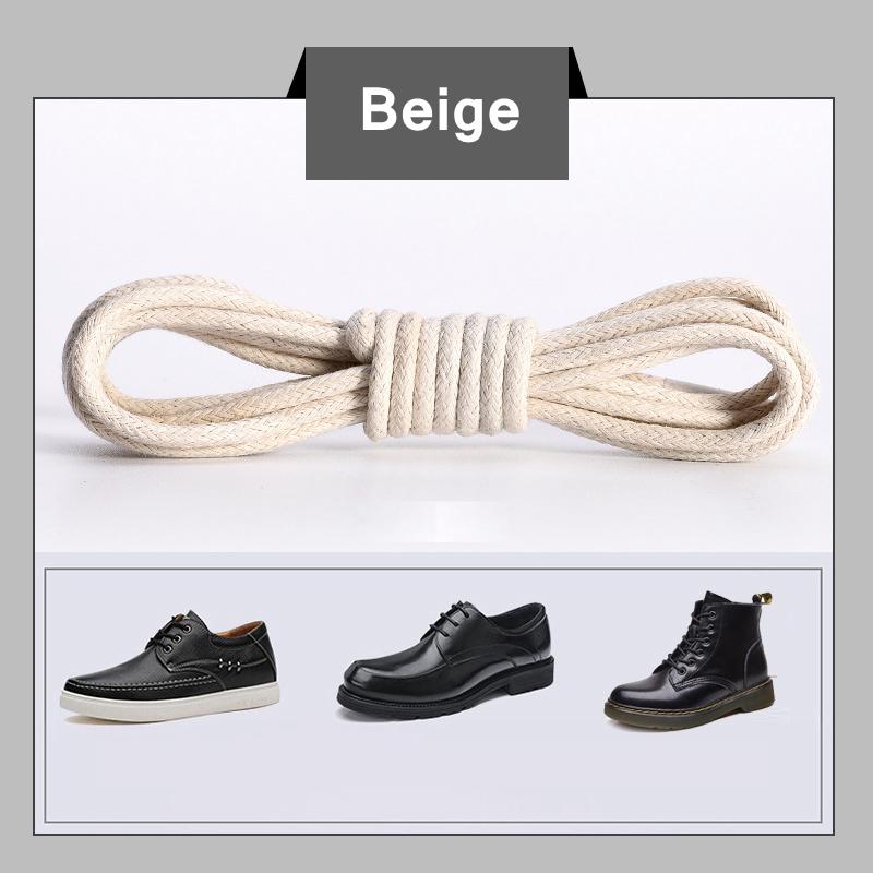 Cotton Waxed Shoelaces Round Oxford Shoe Laces Boots Laces Waterproof Leather Shoelace Length 60/80/100/120/140/180 CM 1Pair