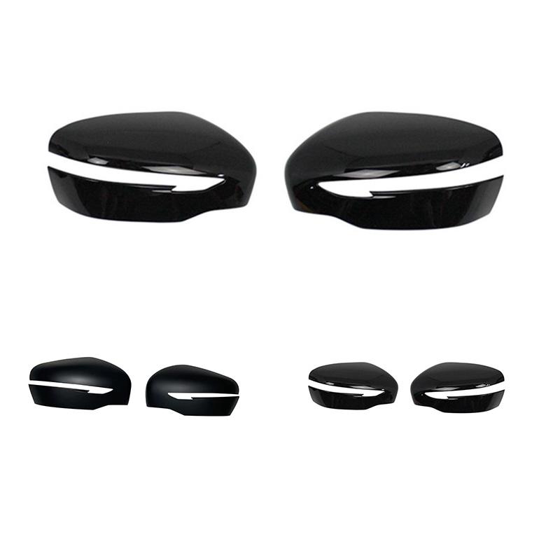 Kolip 1 Pair Exterior Side Rear View Mirror Housing, Car Door Wing Mirror Cover Cap Left And Right Sides Compatible For NAVARA D23 NP300 2015-2021