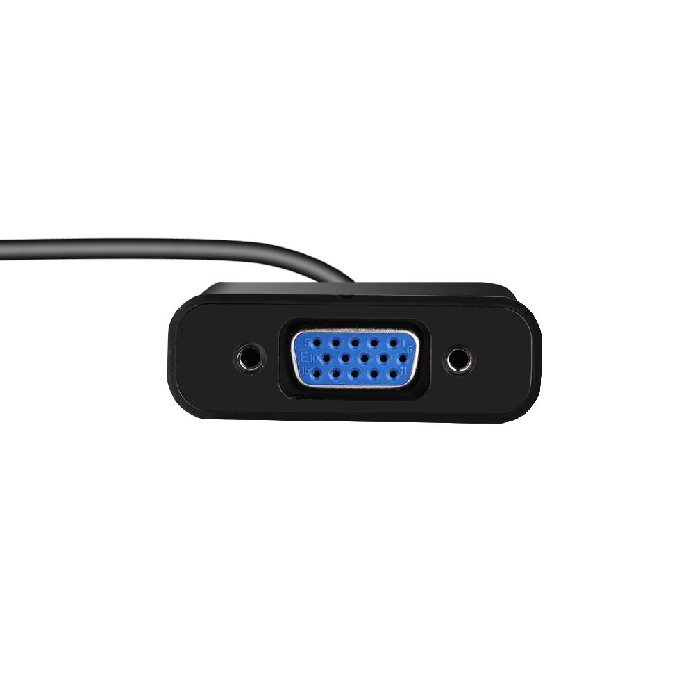 HDMI To VGA Adapter With Audio Cable T Type Micro Mini HDMI Connector For PS3 PS4 Xbox360 Black