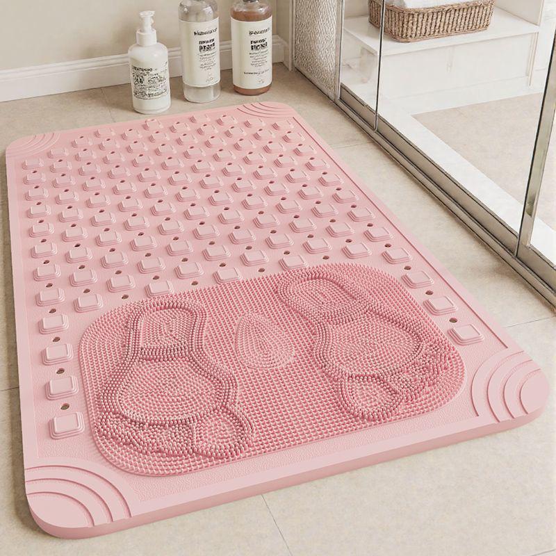 Wasserdichte Anti-Rutsch-Badezimmer-Massagematte mit Saugnäpfen – Schmutzabweisende Toiletten- und Duschbodenmatte