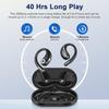 Open Ear Clip Wireless Earbuds Bluetooth 5.4 Headphones Open Ear Built-in Mic, IPX5 LED Display Charging Case,Ear Hooks Earphones for Running Fitness