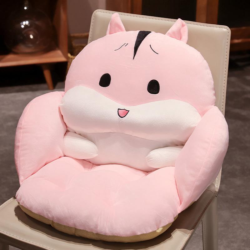 Cartoon Dinosaur Hamster Seat Cushion Office Chair Cushion Semi-Surrounded Waist Rest Bedroom Tatami Futon Seat Cushion