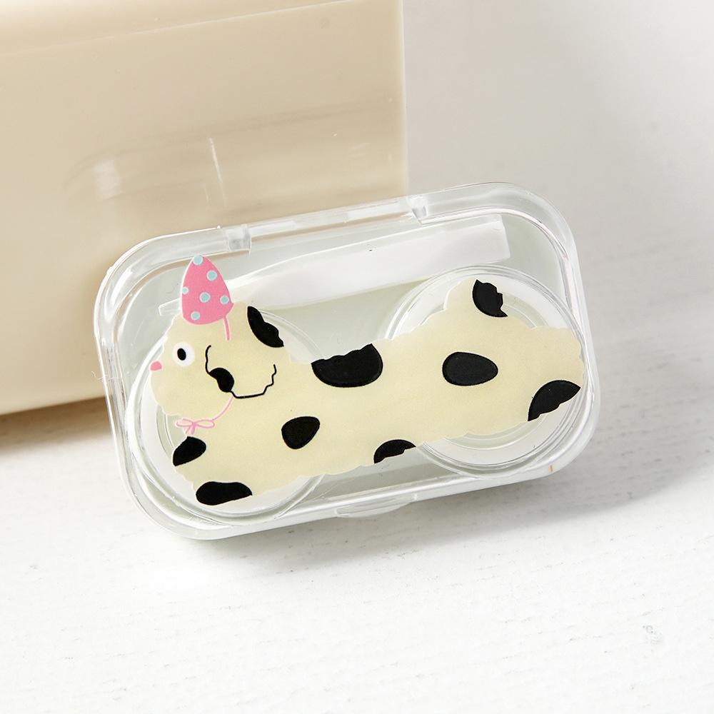 Cartoon Animal Contact Lens Case For Women Girls Portable Travel Eye Contact Lenses Box Storage Container With Mirror Tweezers