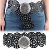 Western Style Hollow Belte Overdrevet Cowboy Wide Disc Belte Disc Belte for kvinner