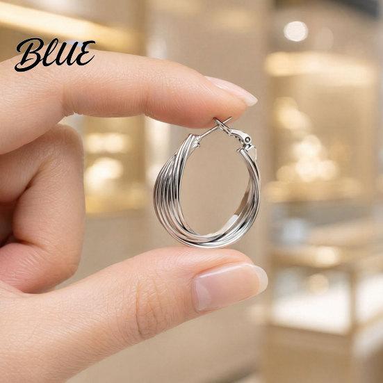 Minimalist Geometric Jewelry 1 Pair Twisted Hoop Earrings for Women