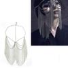 Fashion Head Chain Masquerade Mask Punk Tassels Face Chain Party Mask Headwear Chain Jewelry Gift for Women Girls