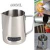 Stainless Milk 600ml Jug Frothing Frother Coffee Latte Container Hermometer