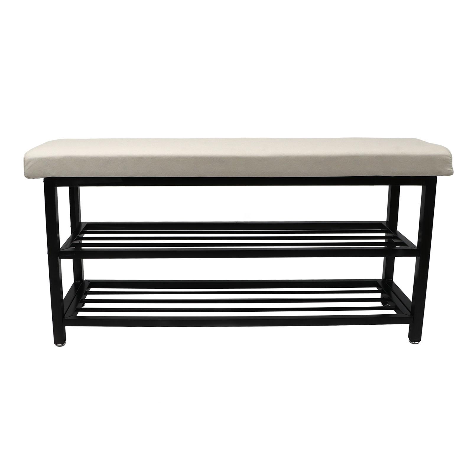 Подставка для обуви с подушкой Железная Губка Деревянная Скамейка для хранения обуви Органайзер для прихожей Гостиной Холла Балкона