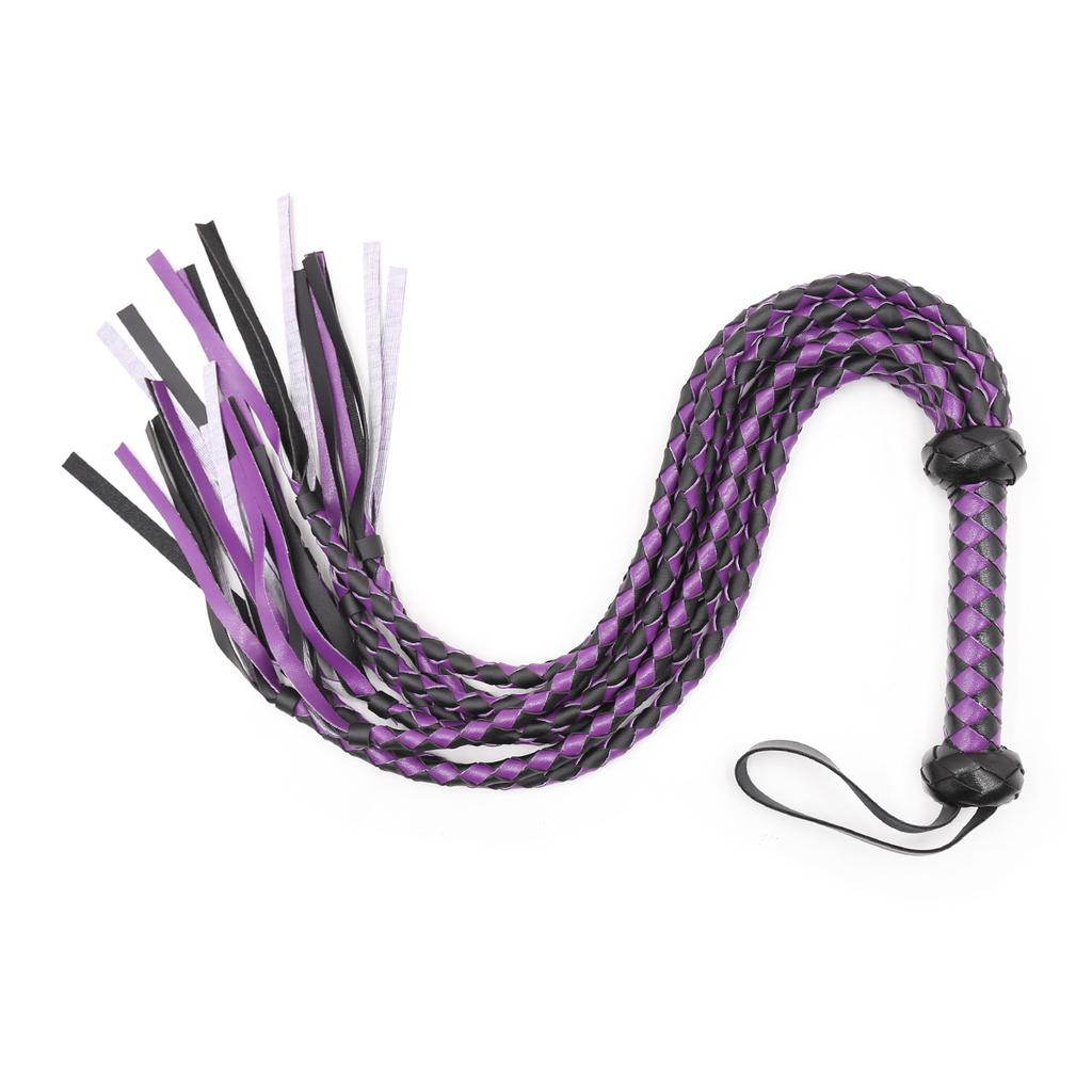 Heavy 8-Tail Braided Leather Whip Flogger BDSM Bondage Spanking Slapper Pony Play Slave Role Play Fetish Sex Toy for Couples