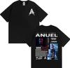 Rapper Anuel AA Rhlm 2 Album 2026 Tour Tshirts Men Women Fashion Hip Hop High Street T Shirt Cotton ONeck Short Sleeve Tshirt