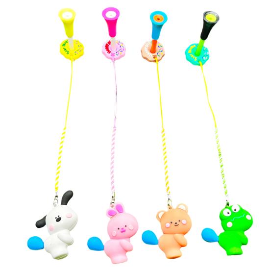 Golf Tee Hanger Donut Shaped Plastic Anti-Lost Ring with Strap Cartoon Animal Pattern Golf Tee Holder for Men Women