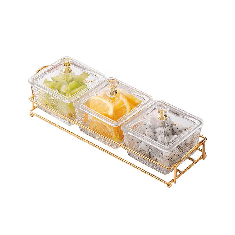 Nordic Divided Glass Snack & Fruit Platter