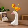 Vaso de cerâmica com pescoço de cisne, decoração elegante e exclusiva para sala de estar e mesa de console, vaso de cisne com design moderno