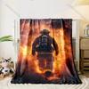 1PC Howling Wolf Under Full Moon Print Adult Children Warm Blankets Home Travel Car Soft Comfortable Suitable for All Seasons