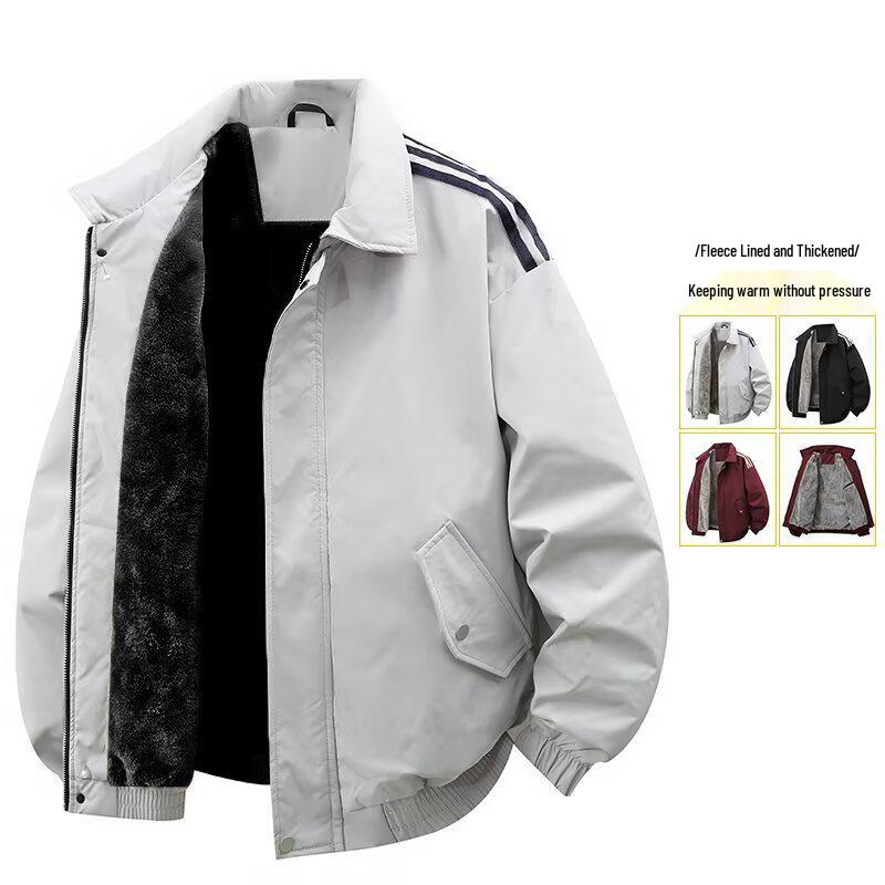 Men s Versatile Stylish Warm Plus Velvet Jacket - Autumn/Winter High-End Casual Trend 2XL