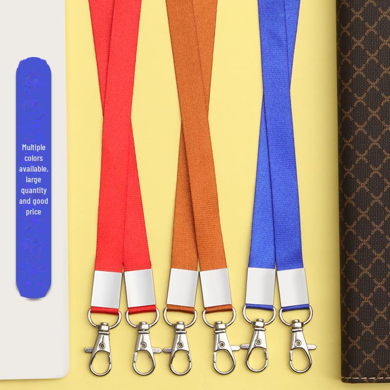 Double Hook ID Badge Lanyard with Double Buckle and Dual Clip Holder