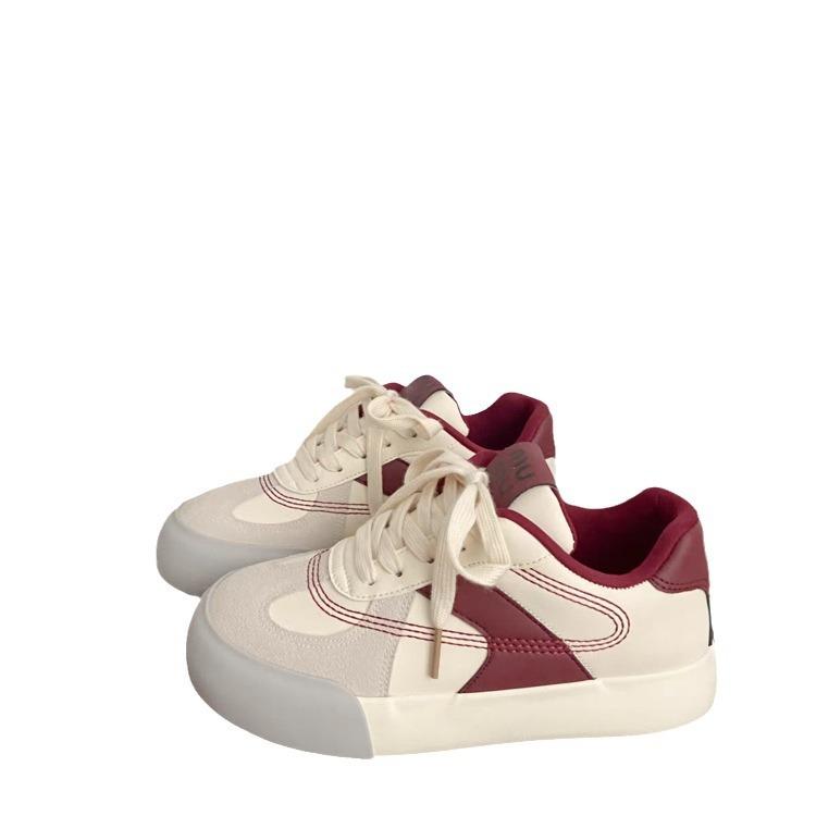Thick-soled Versatile Student Little White Shoes Ins Summer Low-top Breathable Sports Shoes 2025 Niche Milk Fufu~ Board Shoes