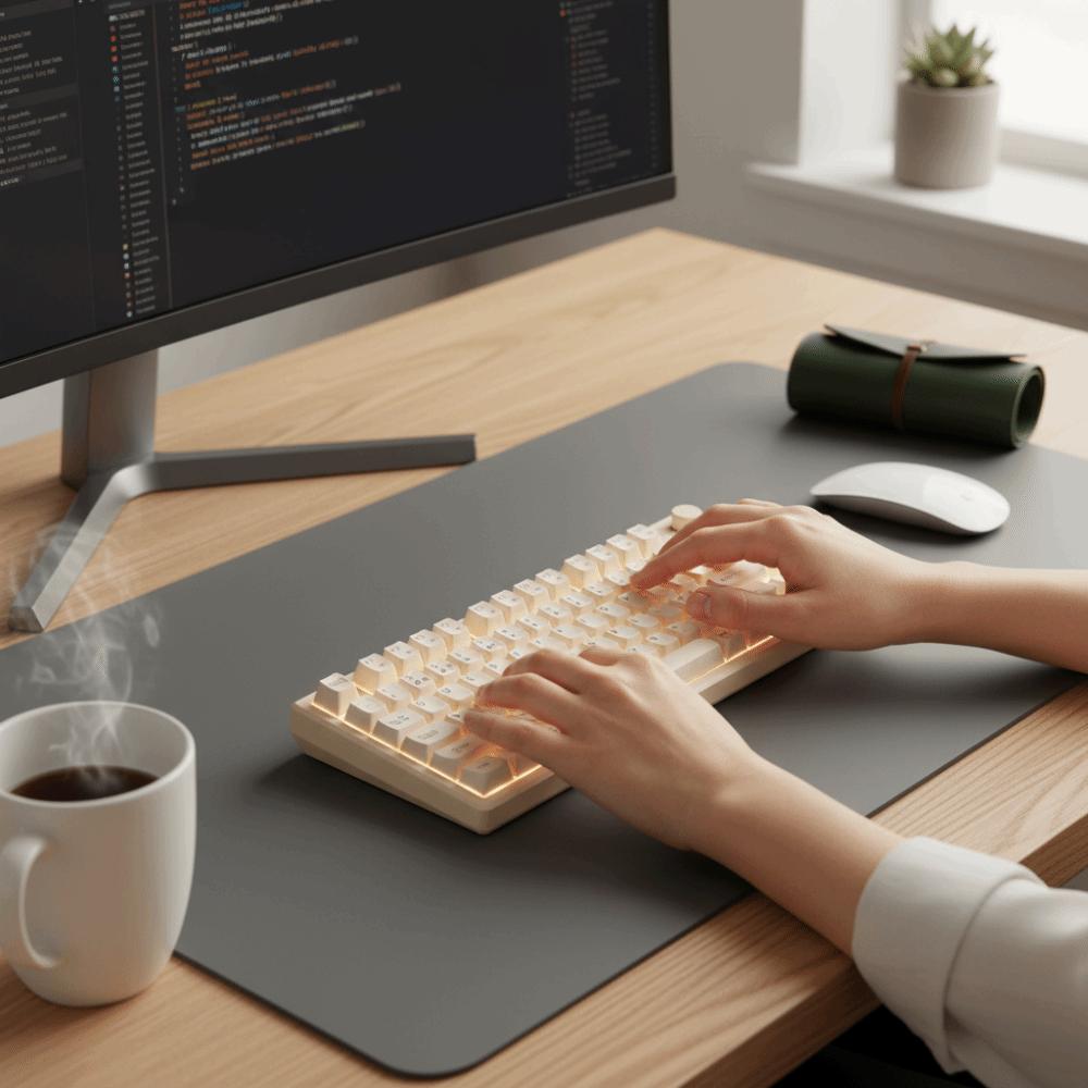 Wired Connection Gaming Mechanical Keyboard Compact Layout Ultra-Quiet Mechanical Feel Keyboard 75 Layout
