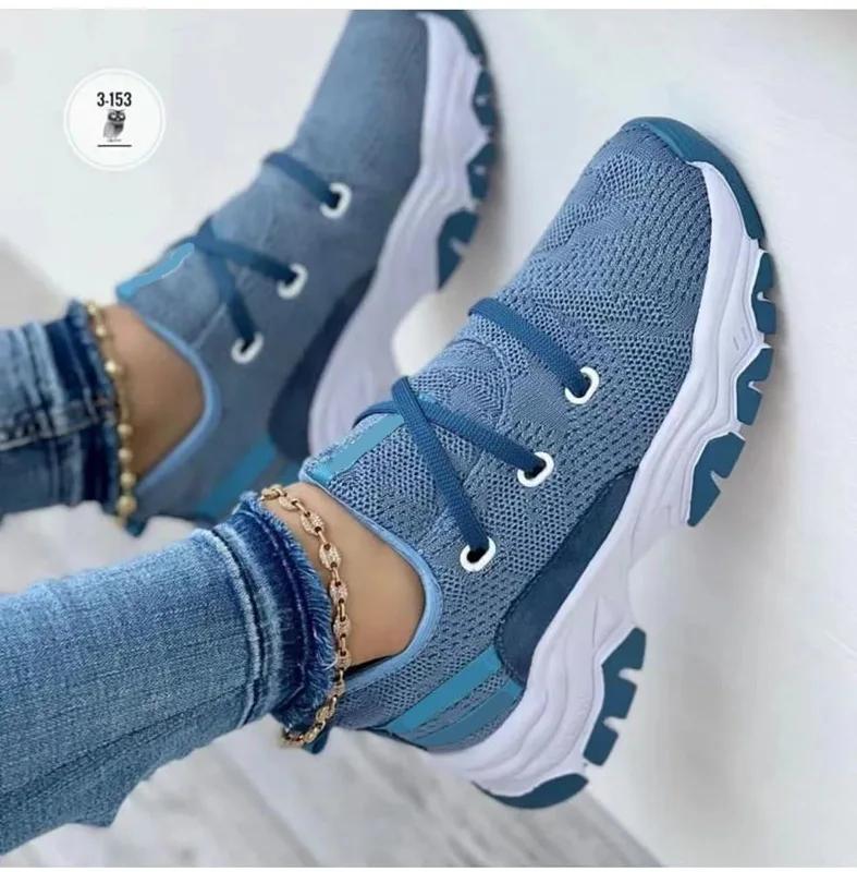 Women's Sneakers Platform Casual Lace Up Sport Design Vulcanized Shoes Tennis Women Shoes Zapatillas MujerSneakers