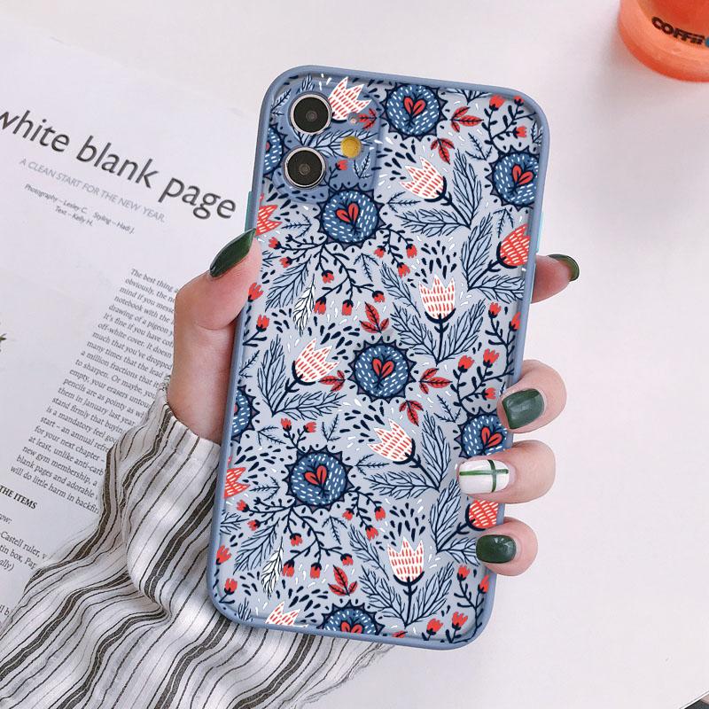 Flower Plant Phone Case for iphone 16 11 12 13 14 15 Pro Max for iphone X XS MAX XR 7 8 Plus Back Shockproof Cover Funda Shell