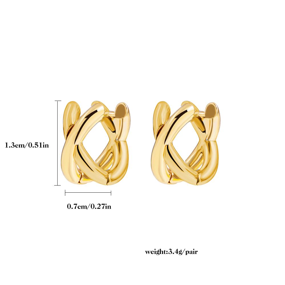 Pendientes Huggie Hoop Pequeños Cruzados Colores Oro Plata para Mujer Mini Hebilla Pequeña para Oreja Pendientes para Piercing de Cartílago Joyería Punk