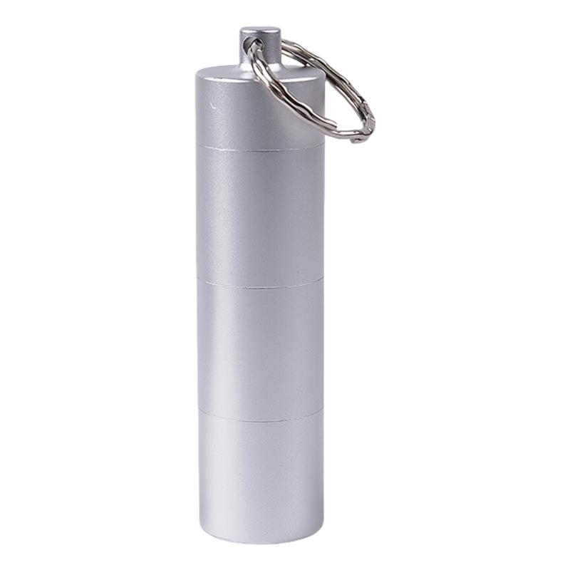Aluminum Alloys Pills Box Waterproofs Medicine Box Case Keychains Holder Container Bottles 3 Grids Small Medicine Bottles