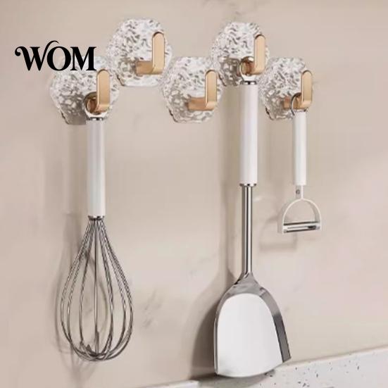 Home Organization Hooks Acrylic Adhesive Hooks, Hexagonal Wave Shape, No Drilling Easy Clear Wall Installation Hook, Modern Style for Bathroom Kitchen