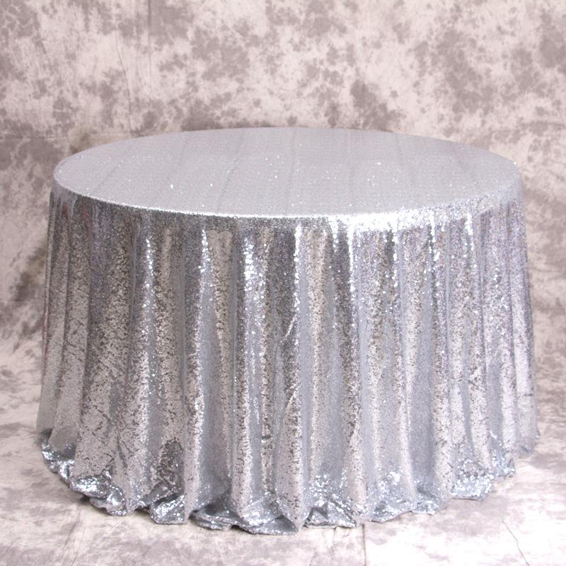 Round Rose Gold Sequin Tablecloth Glitter Table Cloths for Birthday Wedding Bridal Baby Shower Party Decorations