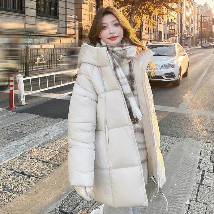 Winter Casual Hooded Padded Jacket for Women New S бежевый
