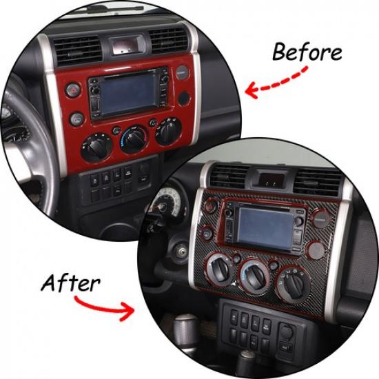 Carbon FIber Center navigation screen Trim Sticker For Toyota FJ Cruiser 2007-21