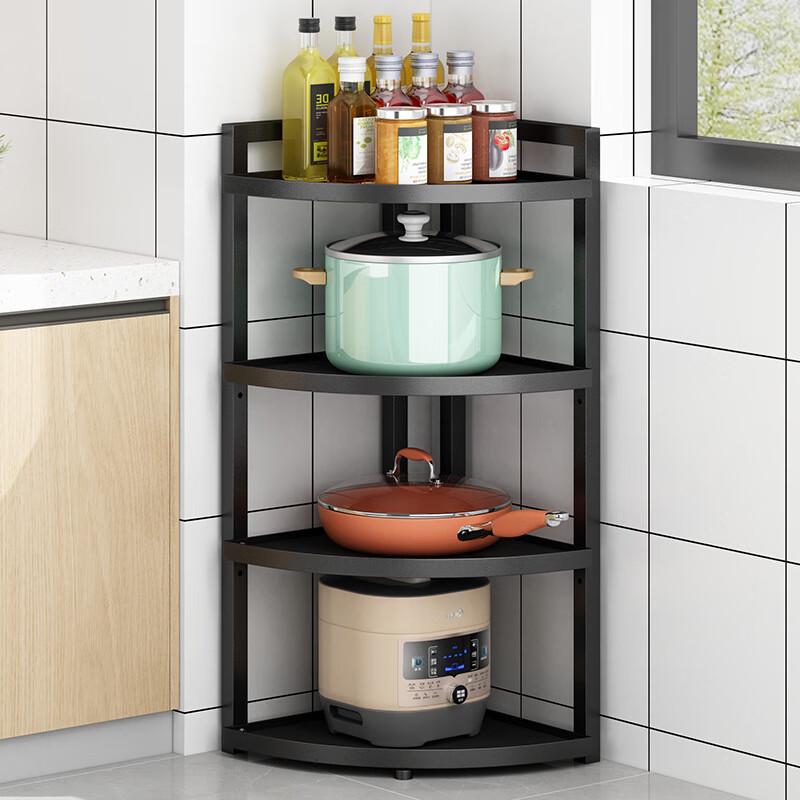 3-Tier Carbon Steel Corner Kitchen Pot Rack