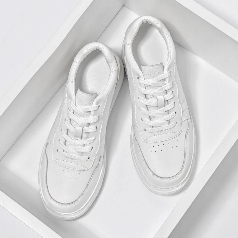 Genuine Leather Men's Shoes Luxury Brand Treking Footwear New Trend Versatile Male Sneakers Thick Bottom Outdoor Walking Shoes