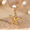 Stainless Steel Star Shell Pendant Necklace – Elegant and Personalized Women's Fashion Accessory
