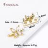 18K Gold Plated 3 Hole Separators for Beads, Inlaid Zircon Beads Separators Accessories,Handmade DIY Beading Jewelry Fittings