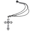 1011 New Vintage Gothic Punk Style Inlaid Jewel Cross Pendant Necklace Long Earring Clip
