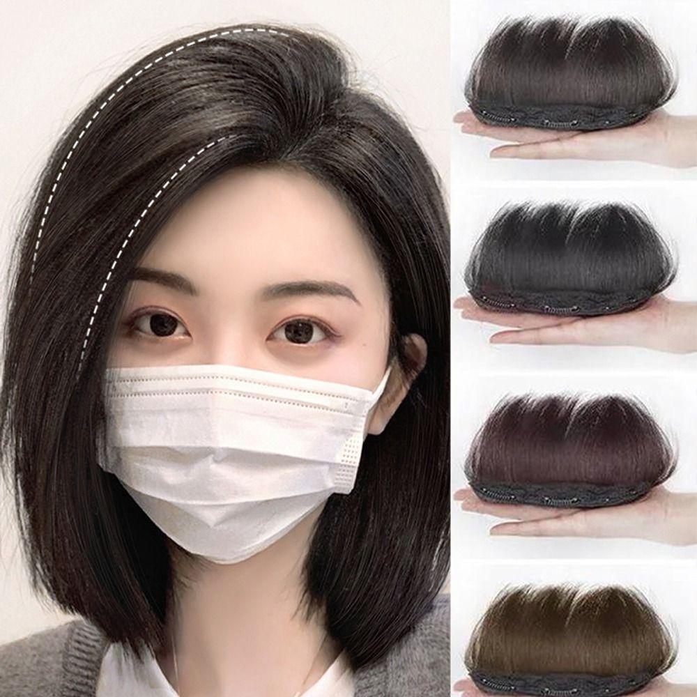 

Термостойкие волокна для девочек, верхняя часть, боковая крышка, синтетические подушечки для волос, невидимые бесшовные подушечки для волос 30CM чёрный/естественный