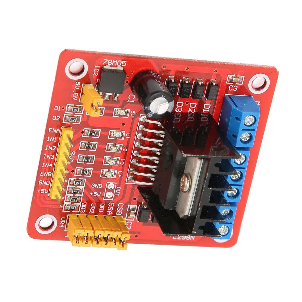 L298N Stepper Motor Driver Module Dual H Bridge 2A Dual H Bridge Motor Driver Easy To Install Red DC Stepper Motor Driver