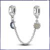 Brand Newcopper Star Moon Safety Chain Women'S Holiday Jewelry Gift, Suitable For Original Diy Bracelet Pendant