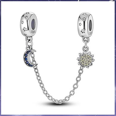 Brand Newcopper Star Moon Safety Chain Women'S Holiday Jewelry Gift, Suitable For Original Diy Bracelet Pendant