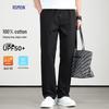 ROMON E Men's 100% Cotton Casual Straight Leg Pants